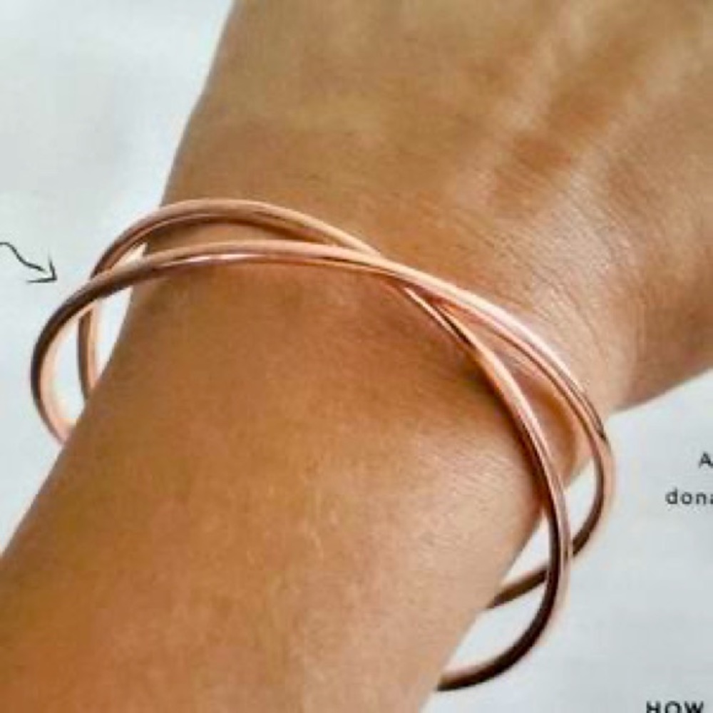 NWT Tribe Alive Rose Gold Criss Cross Cuff bracelet